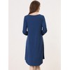 Allegra K Women's Soft Long Sleeve Mini Lounge Dress Nightgown - 4 of 4
