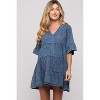 Pinkblush Blue Vintage Wash Tiered Maternity Dress - 3 of 4