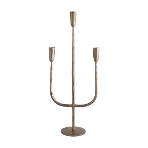 Storied Home Hand-Forged Metal Candelabra, Antique Brass Finish - 1 of 4