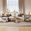 Lantine End Table, Wooden Side Table with Storage and X-Shaped Metal Frame, Small Narrow Bedside Accent Table for Bedroom, Brown & Black - 3 of 4