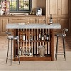 63" Long Bar Table - Counter Bar Height Pub Table with 2 Tier Storage Shelves, Modern Coffee Breakfast Bar Unit for Dining Room, Bistro, Living Room - 2 of 4