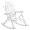 Outsunny Wooden Adirondack Rocking Chair, Outdoor Rustic Log Rocker with Slatted Design for Patio - 4 of 4