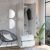 NicBex 76.80"H Armoire Wardrobe Closet Storage Cabinet with 2 Doors & Shelves & 2 Drawer for Bedroom - 4 of 4