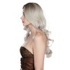 Alilang Long Wavy Wig for Women with Lace Hairline Heat Resistant Synthetic Wig for Daily and Party Use - Silver Grey - 3 of 4