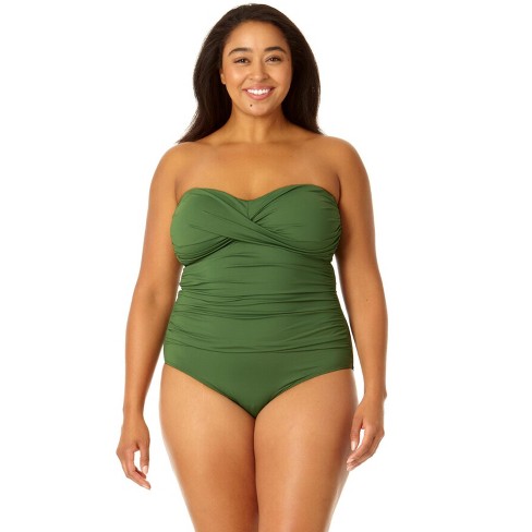 Anne Cole Plus - Twist Front Shirred One Piece Swimsuit : Target