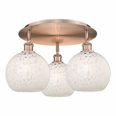 White Mouchette - 3 Light Flush Mount In Modern Style-11 Inches Tall and 19.75 Inches Wide