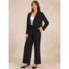 INSPIRE CHIC Women's Business Casual Outfit Notched Lapel Crop Jacket Wide Leg Pant Work Suits 2-Piece-Set - image 2 of 4