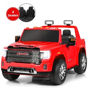 12V 2-Seater Licensed GMC Kids Ride On Truck RC Electric Car w/Storage Box White\ Black\Blue\Pink\ Red - 1 of 4