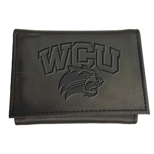 Evergreen NCAA Western Carolina Catamounts Black Leather Trifold Wallet Officially Licensed with Gift Box - 1 of 1
