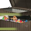 DSVIMOY 160GAL Outdoor Storage Deck Box with 4 Wheels, Large Patio Storage Bin for Outside Cushions, Brown, 49.41"*29.57"*29.72" - 3 of 4