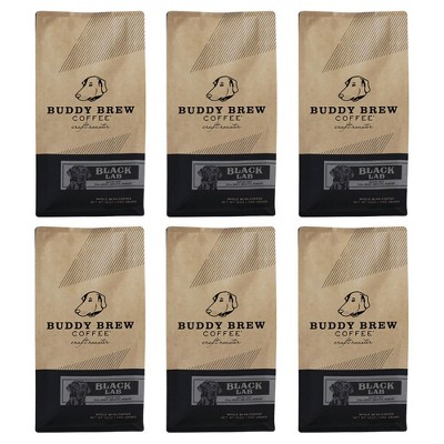 Buddy Brew Whole Bean Black Lab Coffee - Case of 6/12 oz Bags