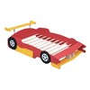 Twin/Full Size Race Car-Shaped Platform Bed with Wheels, Wood Bed Frame - ModernLuxe - 4 of 4