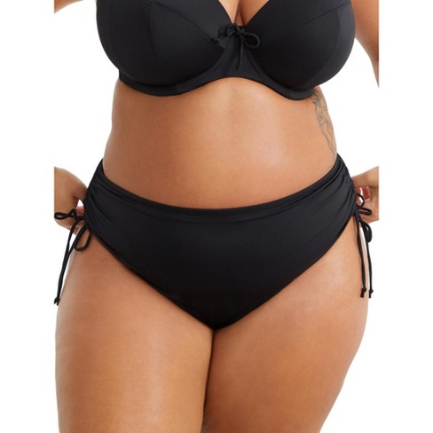Elomi Women's Plus Size Plain Sailing Adjustable Bikini Bottom - Es7287 22  Black : Target
