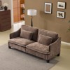 Karl Home |Transitional Loveseat Piped T-Cushions & Linen Blend - 2 of 4