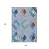 Denim Blue Mint Green And Gray Geometric Washable Indoor Outdoor Area Rug - 3 of 4