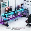 57.9" L-Shaped Computer Desk with RGB Lights, Charging Station and Monitor Stand, Reversible Gaming Workstation for Home Office -3irtyhousy - 3 of 4