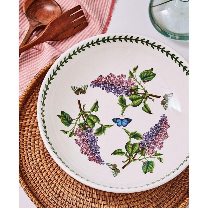 Portmeirion Botanic Garden Fine Earthenware Pasta/Low Fruit Bowl, Made in England - Lilac Motif,13 Inch, 2 of 6