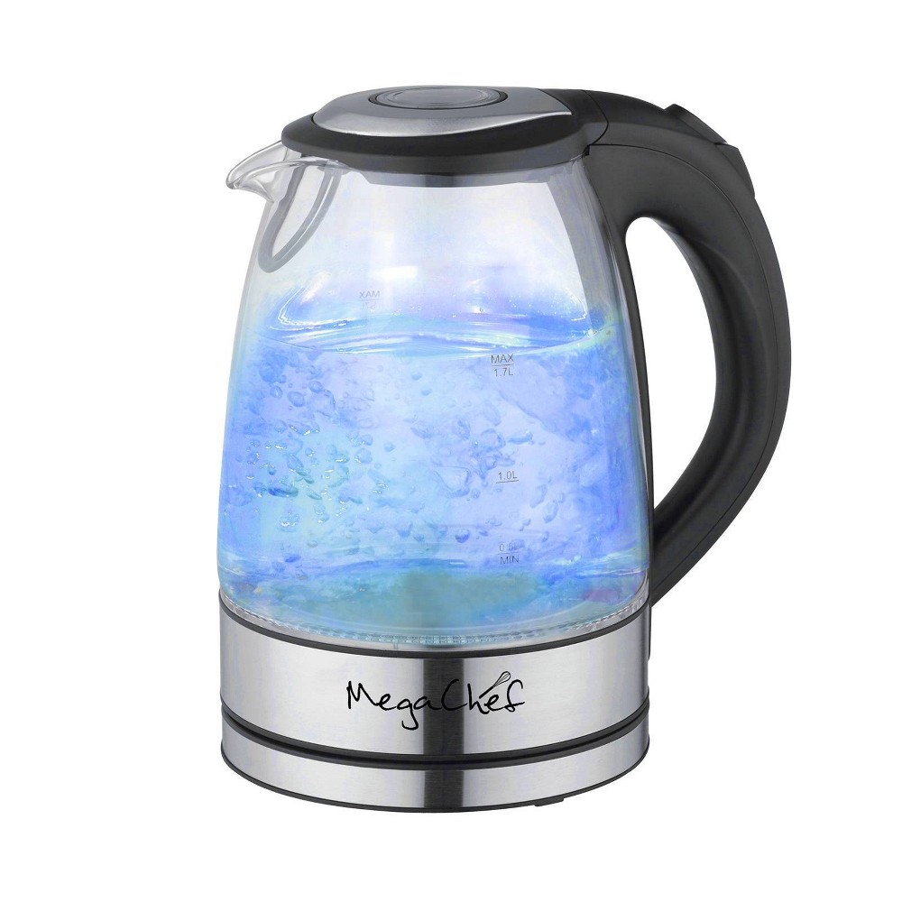 Photos - Kettle / Teapot MegaChef 1.7L Glass Electric Tea Kettle - Sliver