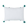 VCNY 14"x20" Oversize Boho Striped Tassel Cotton Lumbar Throw Pillow Teal: Sheltered Outdoor Use, Hidden Zipper - 2 of 4