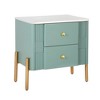 JUJABU Modern Nightstand with 2 Storage Drawers, Golden Metal Handles & Legs - Easy Assembly - 2 of 4