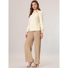 INSPIRE CHIC Women's Elegant Long Sleeve Ruffle Tie Neck Business Work Top - 2 of 4
