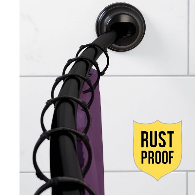 Bronze Adjustable Tension Curved Shower Rod 50-72 Inches