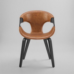 Art Leon Faux Leather and Bentwood Dining Chair - 1 of 4