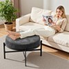 Bekrvio 4.5" Round Storage Ottoman, Chenille Fabric Coffee Table & Foot Rest for Living Room with Metal Legs & Adjustable Feet - 3 of 4