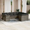 vidaXL 10 Piece Patio Sofa Set with Cushions Gray Poly Rattan - With Table - 2 of 4