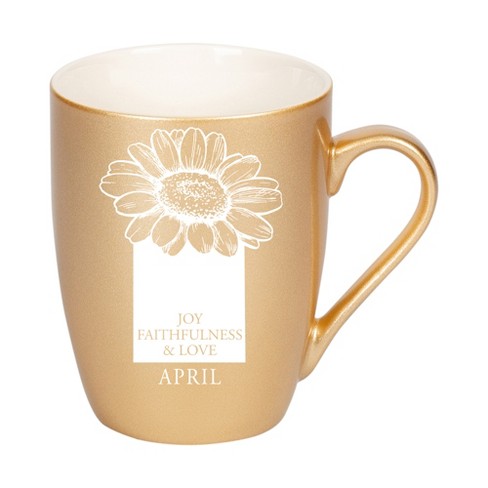 Elanze Designs Joy Faithfulness And Love April Vegas Gold 10 ounce New Bone China Coffee Cup Mug - image 1 of 4