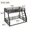 Lycvki Black Metal Floor Bunk Bed Frame for Kids, Teens, Adults, Noise-reduced Design - 3 of 4