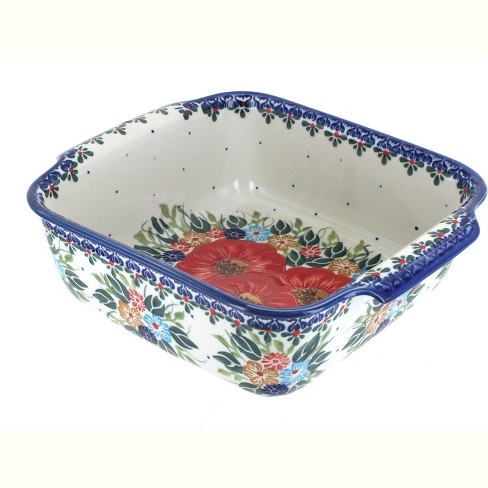 Blue Rose Polish Pottery Amelie Small Square Baker : Target