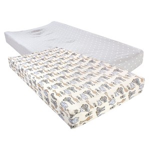 Hudson Baby Infant Boy Cotton Changing Pad Cover, Royal Safari, One Size - 1 of 3