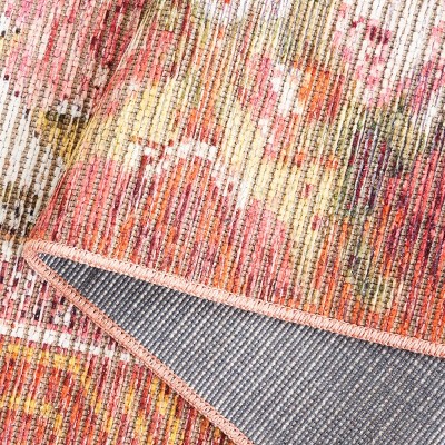 Ivory and Sage Rust Floral Synthetic 8' x 10' Area Rug