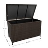185 Gallon Large Deck Box Waterproof PE Rattan Outdoor Storage Box with Handles and Wheels, Storage Bin for Garden, Balcony, Porch, Pool, Yard - 4 of 4