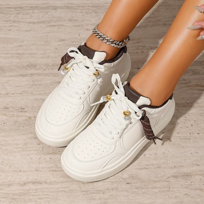 Женские кроссовки BERNESS Women's Larra Platform Lace Up Sneakers with Rope Accent White 8 — фото 5
