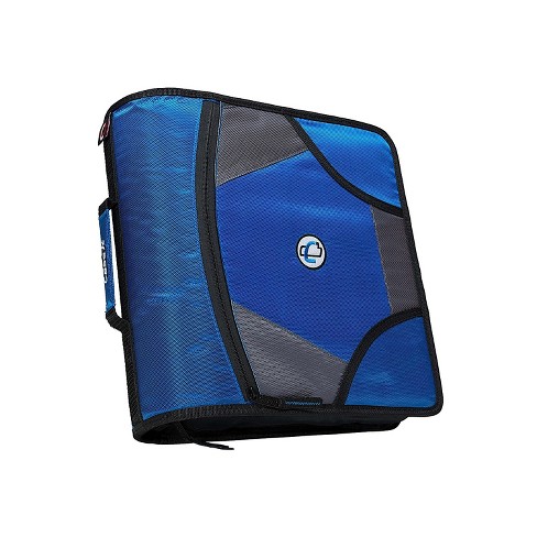 Case It King Sized Zip Tab 4 3-Ring Zipper Binders D-Ring Blue (D-186 BLU)  D-186-MBLU