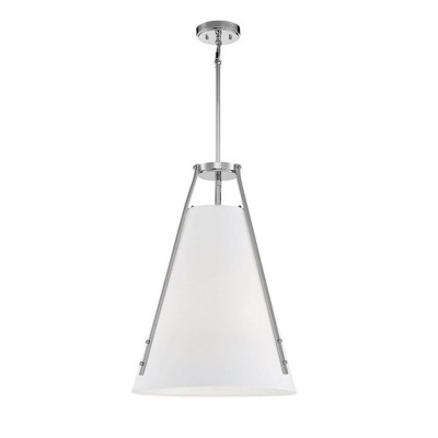 Newport Classic Warm Brass 4-Light Pendant with Soft White Shade