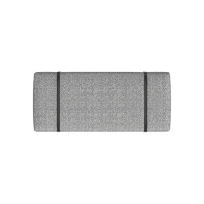 Modern Cream Boucle Upholstered Bench with Black Metal Legs