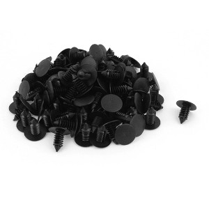 Unique Bargains Plastic Car Auto New Rivets Fastener Push Clips Black 100pcs 8mm Hole Dia - 1 of 4