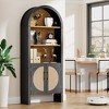 ChicFurnit Decorative Storage Cabinet Arched Shelves with Doors for Living Room or Office, Black and Brown, 10.2"*60"*24.8" - 2 of 4