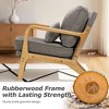 Tufted Accent Armchair with Pillow, Mid-Century Lounge Chair with Wood Frame & Cushioned Seat for Living Room, Bedroom or Office - 4 of 4
