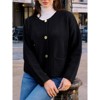 Clearlove Womens Cropped Cardigan Sweaters Chunky Knit Button Down Open Front Long Sleeves Fall Crochet Sweaters - 4 of 4