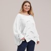 Coolmee Women's Plus Size Sweater Fall Batwing Long Sleeve Crochet Hollow Out Pullover Knit Sweaters Jumper Tops - 3 of 3