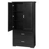 Ridstar 63.2 in. H Black Bathroom Storage Cabinet with Two Doors and Drawers, Adjustable Shelf - 2 of 4