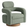 WestinTrends Alexandria Mid-Century Modern Faux Shearling Swivel Barrel Accent Chair (Set of 2) - 4 of 4