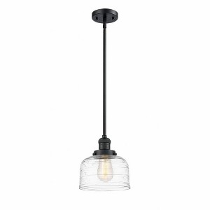 Bell - 1 Light Stem Hung Mini Pendant In Industrial Style-10 Inches Tall and 8 Inches Wide - 1 of 1