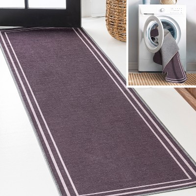 JONATHAN Y Sloane Classic 2-Stripe Border Washable Area Rug