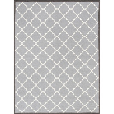 Dallas Moroccan Trellis Modern Geometric Lattice Thin Pile Machine Washable Indoor Outdoor Area Rug