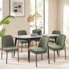 Set of 2 Modern Fabric Dining Chairs with Curved Back and Metal Legs, Upholstered Side Chairs for Dining Room, Kitchen, or Office - Beige - 2 of 4